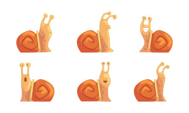 有趣的蜗牛情绪令棕色螺旋好奇图片下载