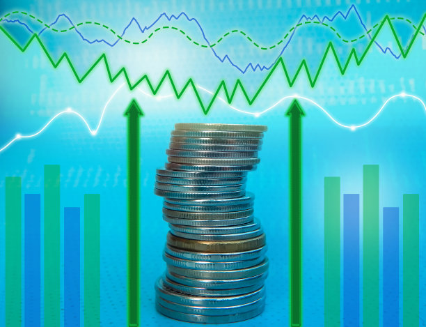 金属排硬币和创意图形图片下载