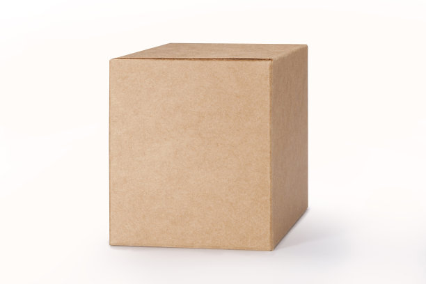 特写的一个棕色盒子在白色背景与剪切路径图片下载