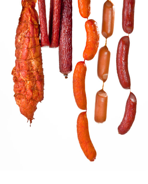 新鲜成分与肉分离在白色图片下载