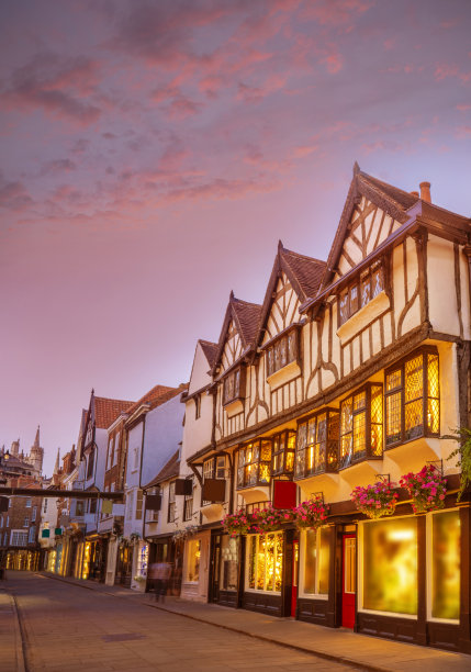 英国约克，日落时分的废墟图片下载