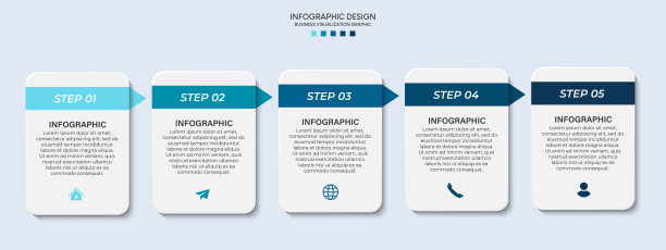 步骤业务时间轴信息图用于数据业务可视化元素背景模板图片下载