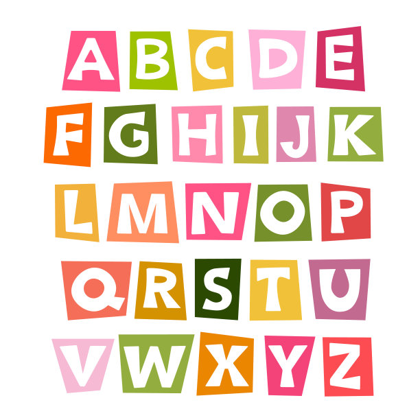 适合小学、幼儿园、托儿所的彩色幼儿字母图片下载