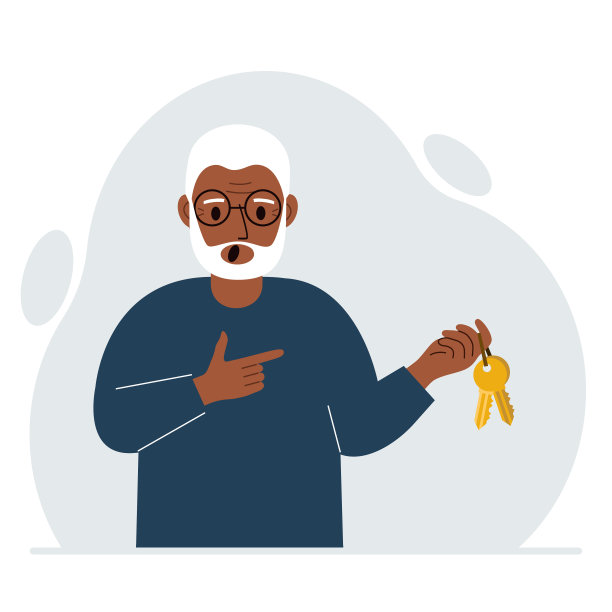 一个男人拿着一串金钥匙打开一扇锁着的门。知识还是成功的关键。图片下载