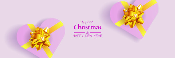 节日背景的礼品盒和金色的蝴蝶结图片下载