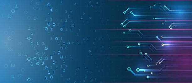 蓝色背景上的高科技通讯插图。5G高速信息传输技术。全球无线标准概念。图片下载