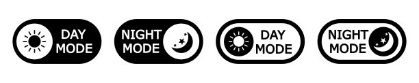 昼夜模式按钮。暗光开关矢量图标。拨动或滑动手机。图片下载