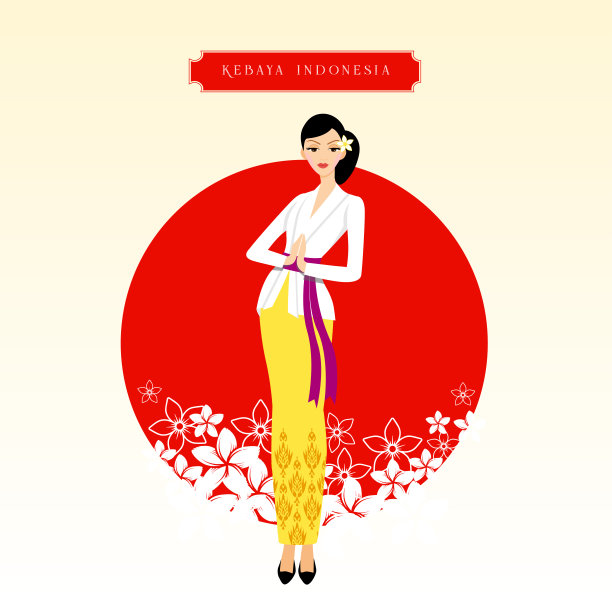 身穿传统服装和巴厘蜡染的印尼妇女图片下载