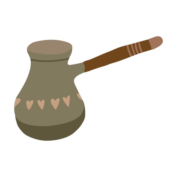 土耳其咖啡，炉顶咖啡机。矢量图图片下载