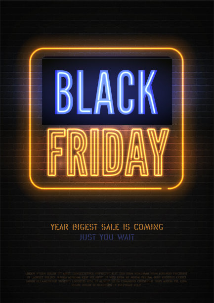 黑色星期五折扣霓虹矢量横幅模板的奢侈品店图片下载