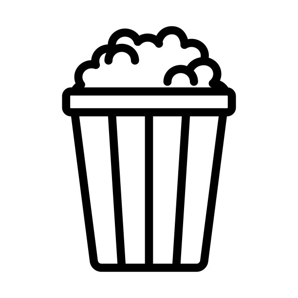 爆米花图标。行风格。图片下载