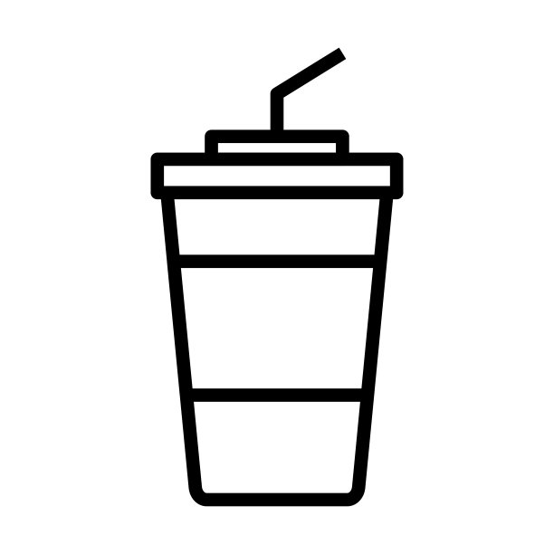 杯子图标：线性设计的苏打图标图片下载
