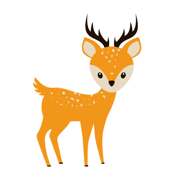 卡通鹿-可爱的儿童角色。卡通风格的矢量插图。图片下载