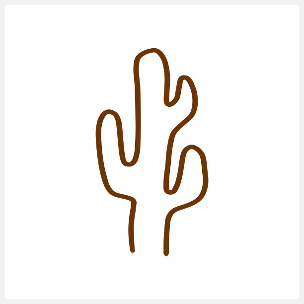 涂鸦仙人掌图标孤立。素描剪纸艺术。矢量插图。每股收益10图片下载