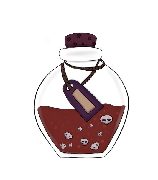 装着血和头骨的小瓶，万圣节的彩色插图图片下载