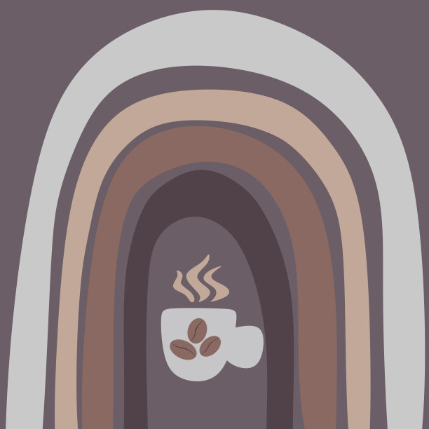 彩虹和热咖啡杯图片下载