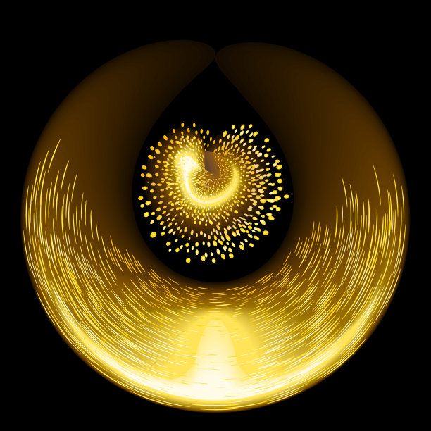 闪闪发光的金色光芒升起。夜晚的神奇烟火灯。黄色的火花形成一个发光的圆圈。金色闪烁的踪迹，明亮的光火花在黑色背景。向量EPS 10图片下载