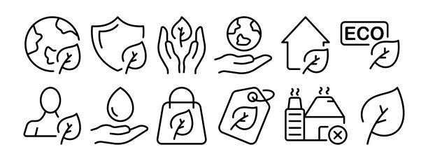 新风装置图标。空调、空气过滤、气候控制、风扇、叶片、防病毒、智能家居、保洁、温度计、保暖。矢量黑色设置图标在白色背景上图片下载