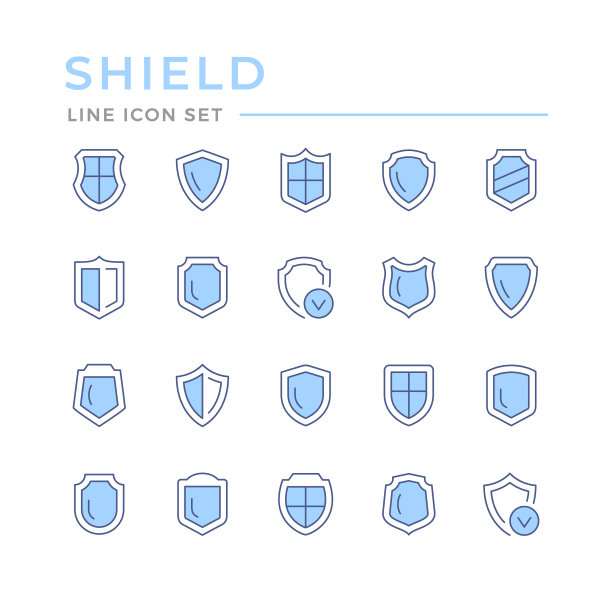 设置盾牌的颜色线图标图片下载