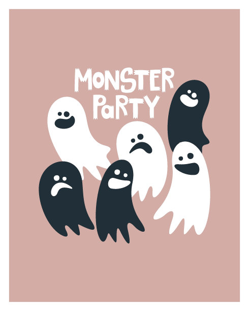 万圣节的名片。手写铭文模板图片下载