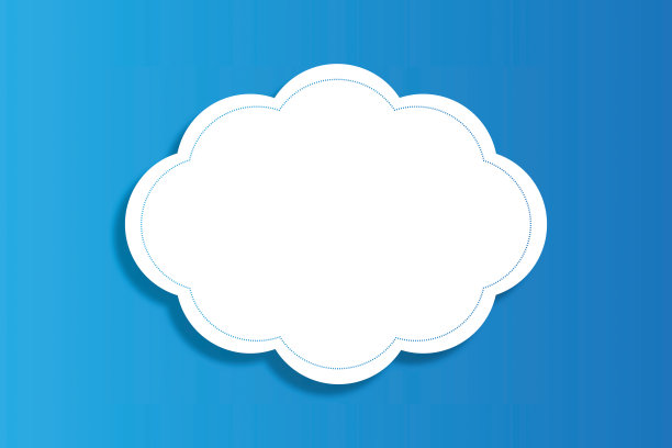 复古云泡沫矢量插图在蓝色背景图片下载