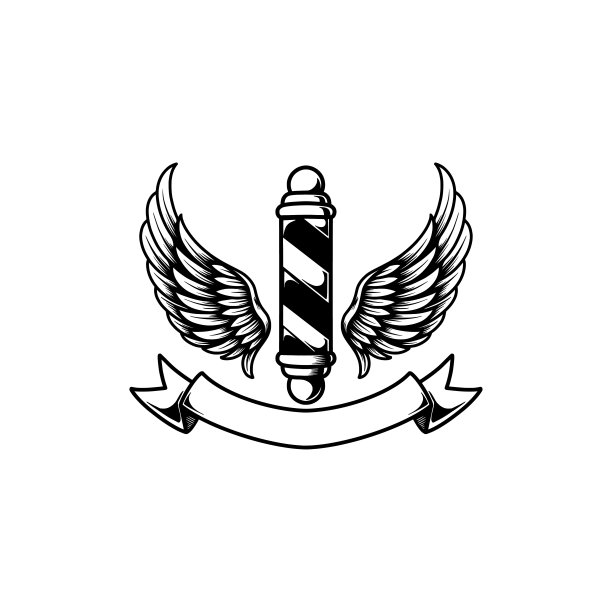 理发店翼插图手绘图片下载