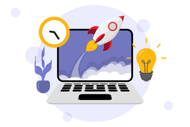 创业。火箭概念的成功发射产品。创意理念，创业理念。企业项目启动过程中通过计划和策略的思路、时间管理图片下载