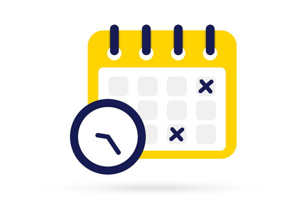 日历和时钟图标在平面风格。时间表，约会，重要的日期，概念。时间管理,规划。日，月，年，时间。最后期限的象征。提醒概念图片下载