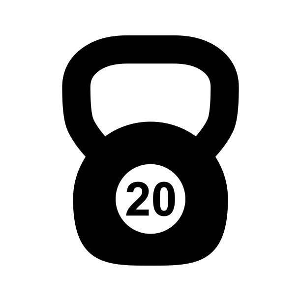 壶铃图标，健身运动符号，铁设备矢量插图，锻炼重训练网标记图片下载