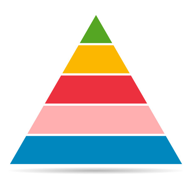 金字塔信息图布局阴影，信息现代概念步骤展示，宣传册矢量插图图片下载