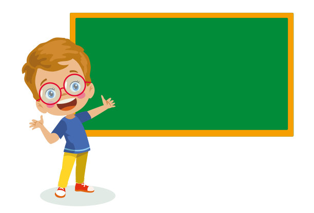 可爱的男孩在学校教室黑板图片下载
