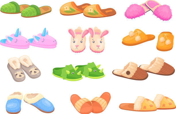 家庭拖鞋卡通拖鞋房子脚服装图片下载