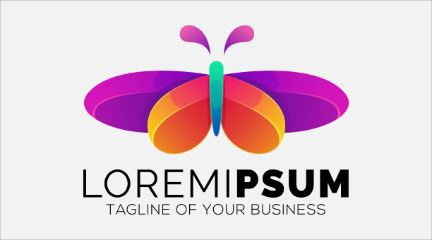 彩色蝴蝶标志矢量图片下载