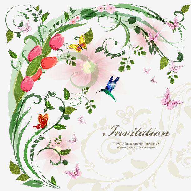 春暖花开的请柬。带着对你设计的热爱。图片下载