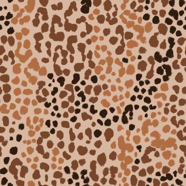 动物混合无缝模式。手绘猎豹，豹纹图片下载