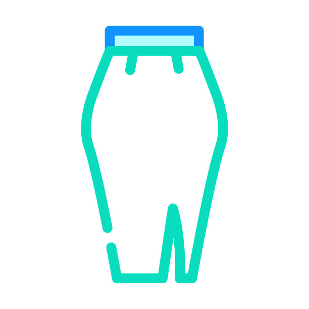 铅笔裙颜色图标矢量插图图片下载