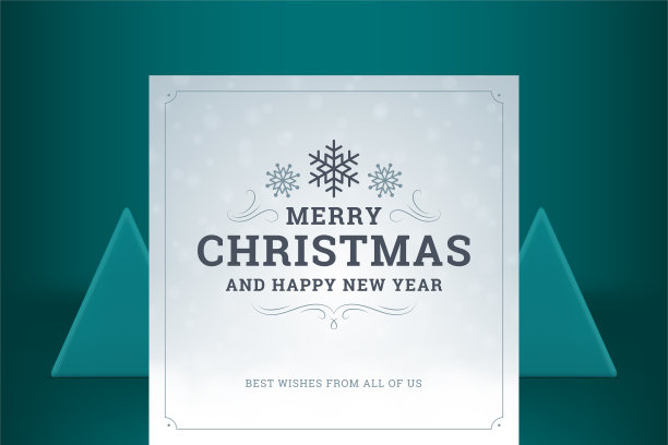 圣诞快乐老式贺卡装饰雪花弯曲装饰矢量插画图片下载