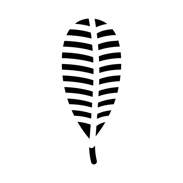 凤凰花热带叶雕文图标矢量插图图片下载