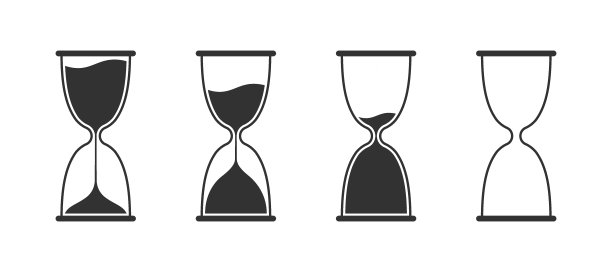 沙漏图标集。透明背景上的图标。矢量插图。图片下载