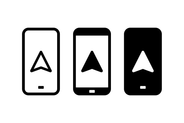 带有地图引脚导航图标的手机图片下载