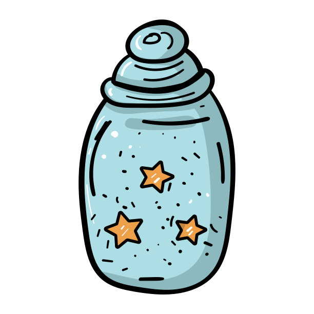 瓶子里的星星矢量卡通插画图片下载