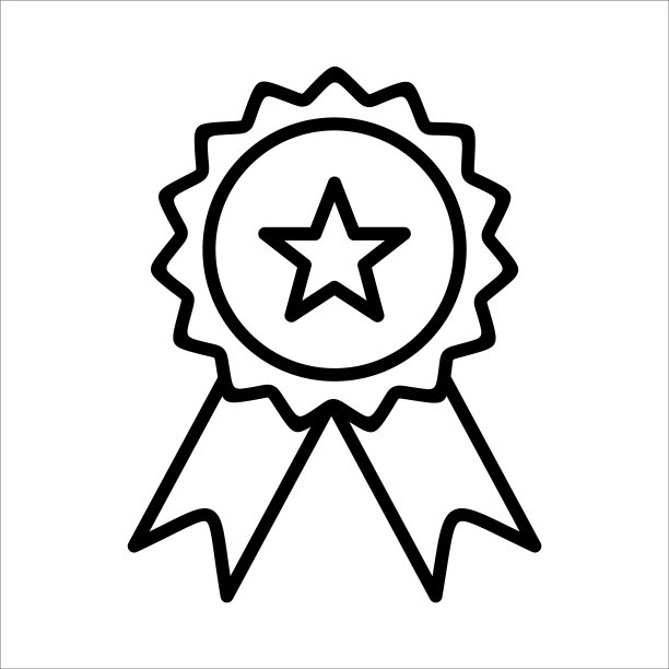 奖章，奖图标标志设计矢量模板插图标志和符号图片下载