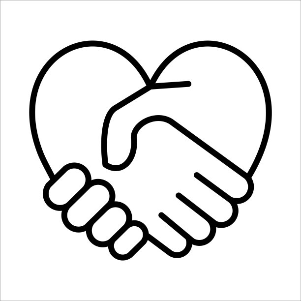 心握手图标标志设计矢量模板插图标志和符号图片下载