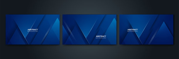 蓝色背景与线点几何风格图片下载