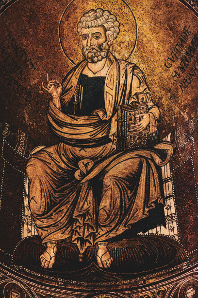 西西里岛蒙雷亚尔大教堂圣彼得马赛克的美丽照片图片下载