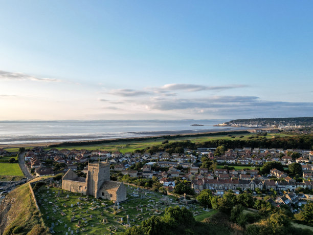 海边城镇风景的漂亮照片图片下载