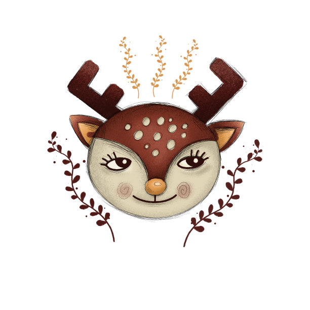 一只睁开眼睛的可爱小鹿的头图片下载