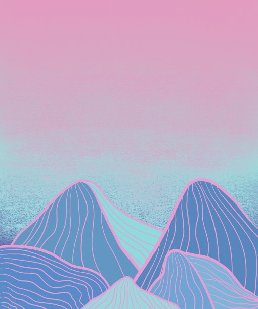 不同寻常的霓虹蓝色美丽的山景图片下载