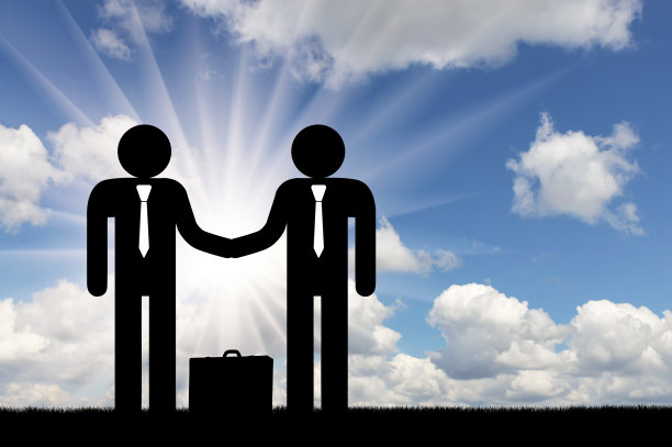 扁平的图标，人们把手按在天空上。图片下载