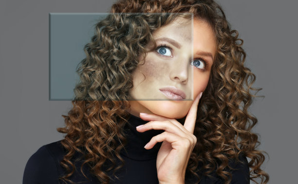 黑斑，雀斑，色素沉着(黄褐斑或黄褐斑)，概念-皮肤提亮，皮肤美白，果酸，AHA，皮肤提亮图片下载